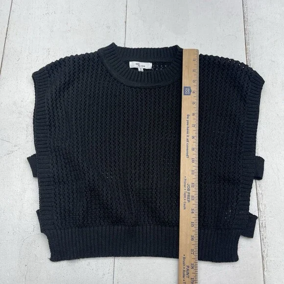 Edit By Nine Black Open Knit Sleeveless Open Side Sweater Women's Size Medium - Picture 5 of 7